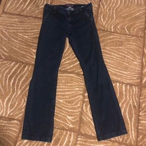 Dark blue Tommy Hilfiger bootcut jeans.